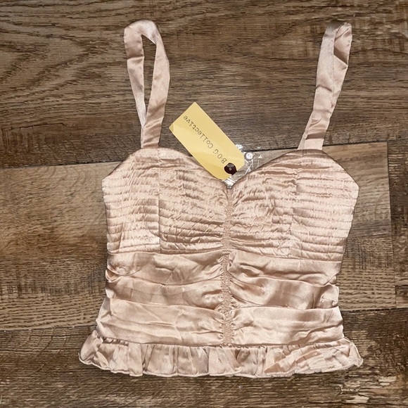 NWT B•O•G Collective Beautiful Tan Corset Type Tank Top - Picture 2 of 15